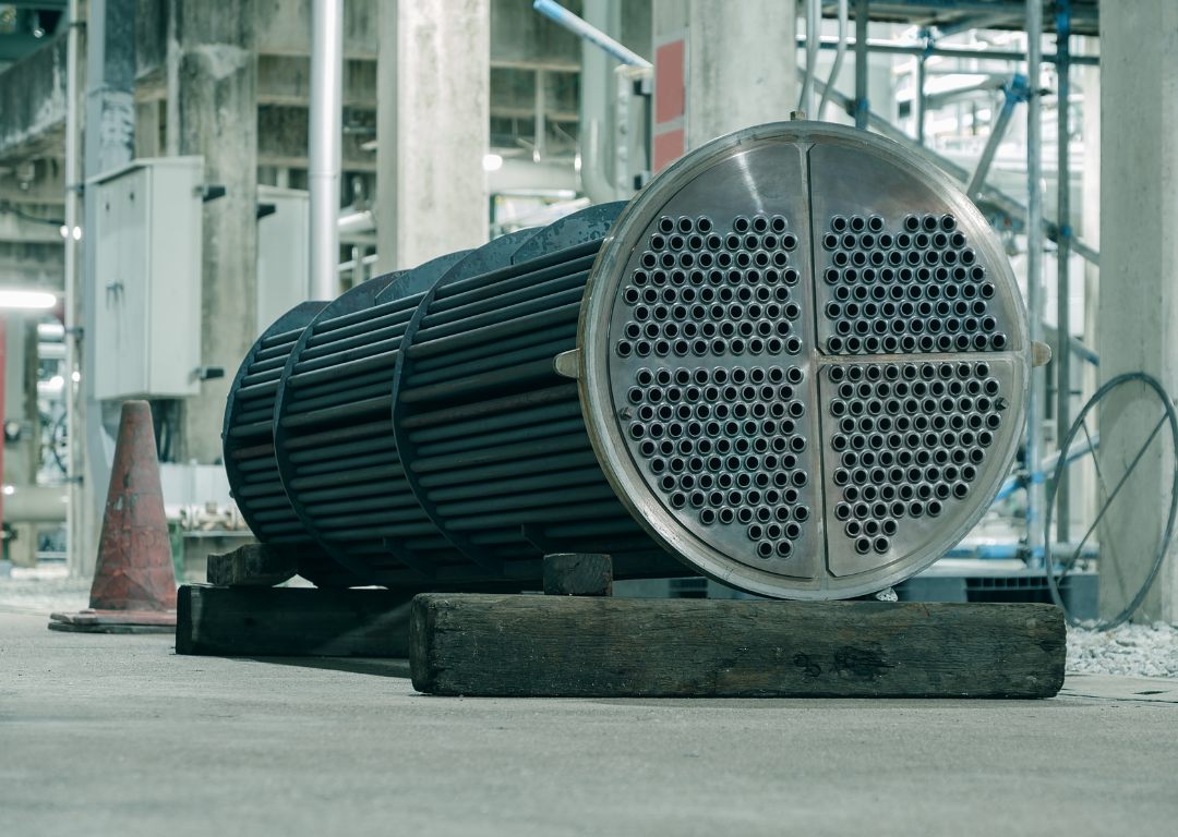 Tube bundle of a heat exchanger in the shop